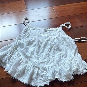 Aerie Cream Textured Sleeveless Top